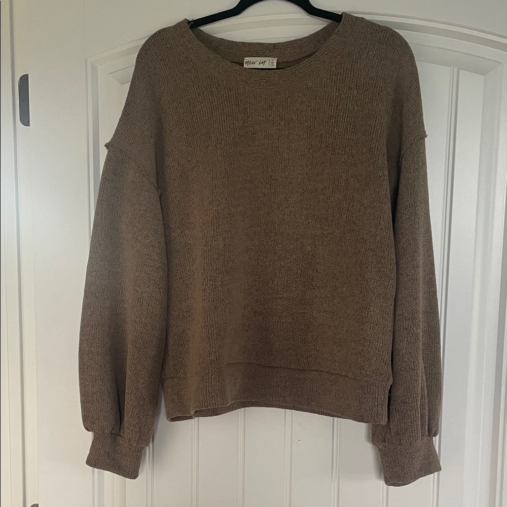 Cozy Brown Crew Neck Sweater